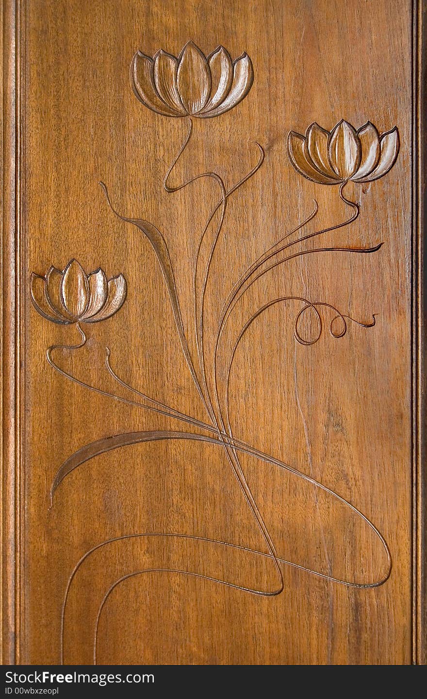 Art deco carving decoration at wooden case. Art deco carving decoration at wooden case