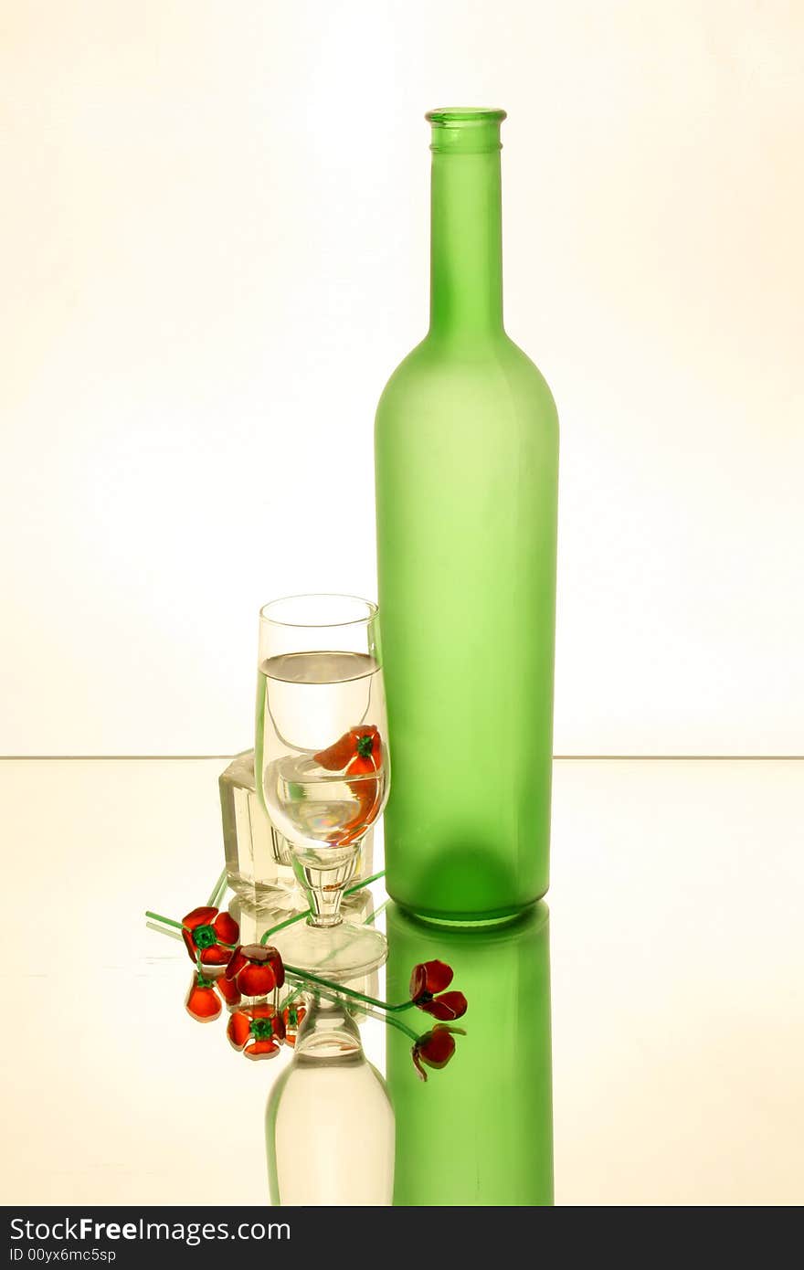 Glass Bottle and flowers