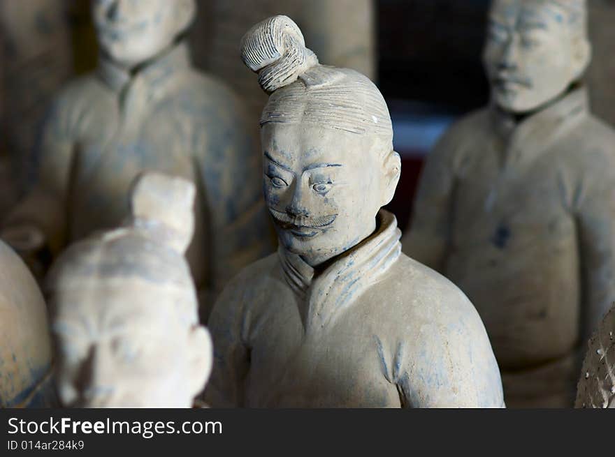 The portrait of Chinese terracotta warrior