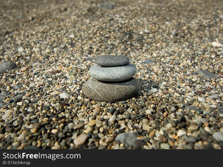 Stack of spiritual stones on the sand. Stack of spiritual stones on the sand