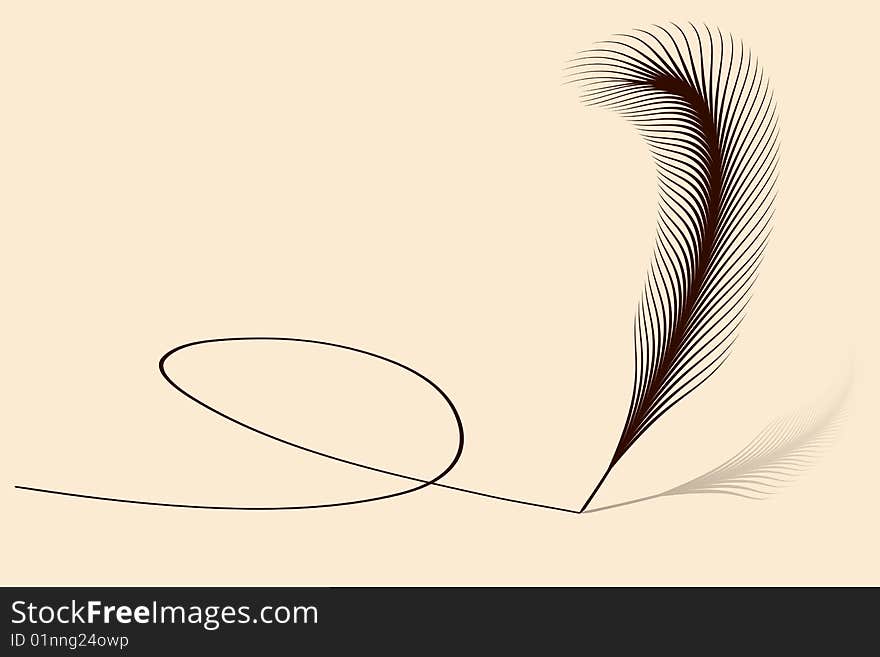 Vector illustration of a feather