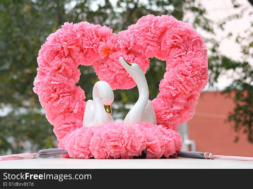 Wedding ornaments, in the form of heart. Wedding ornaments, in the form of heart