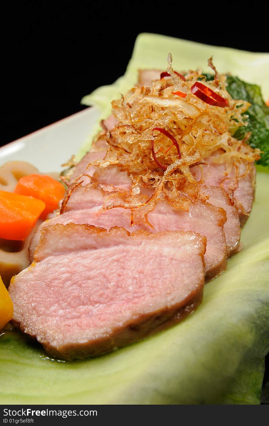 Japanese meat on white table