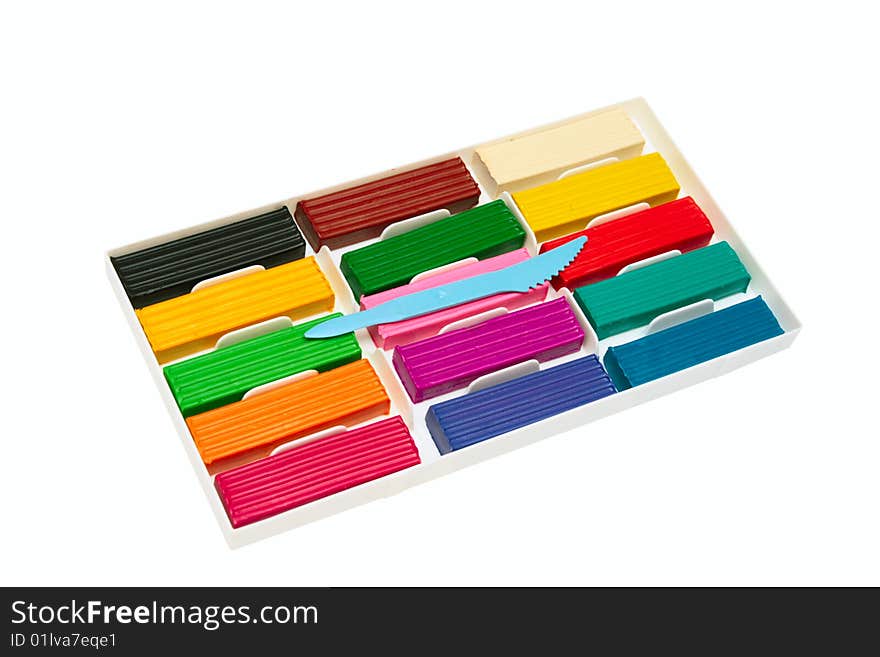 Color plasticine set isolated on white. Color plasticine set isolated on white.