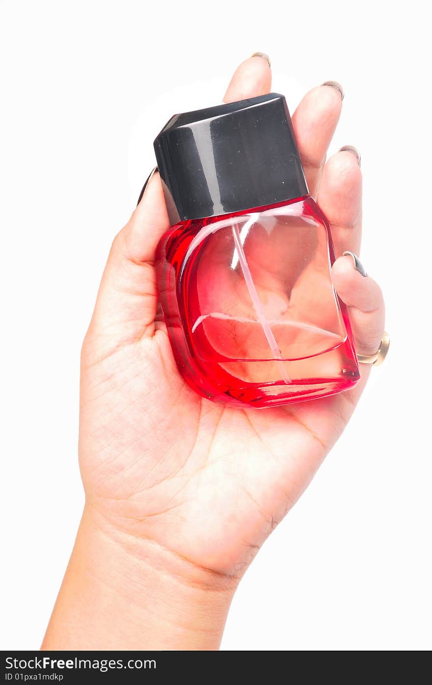 Red perfume bottle