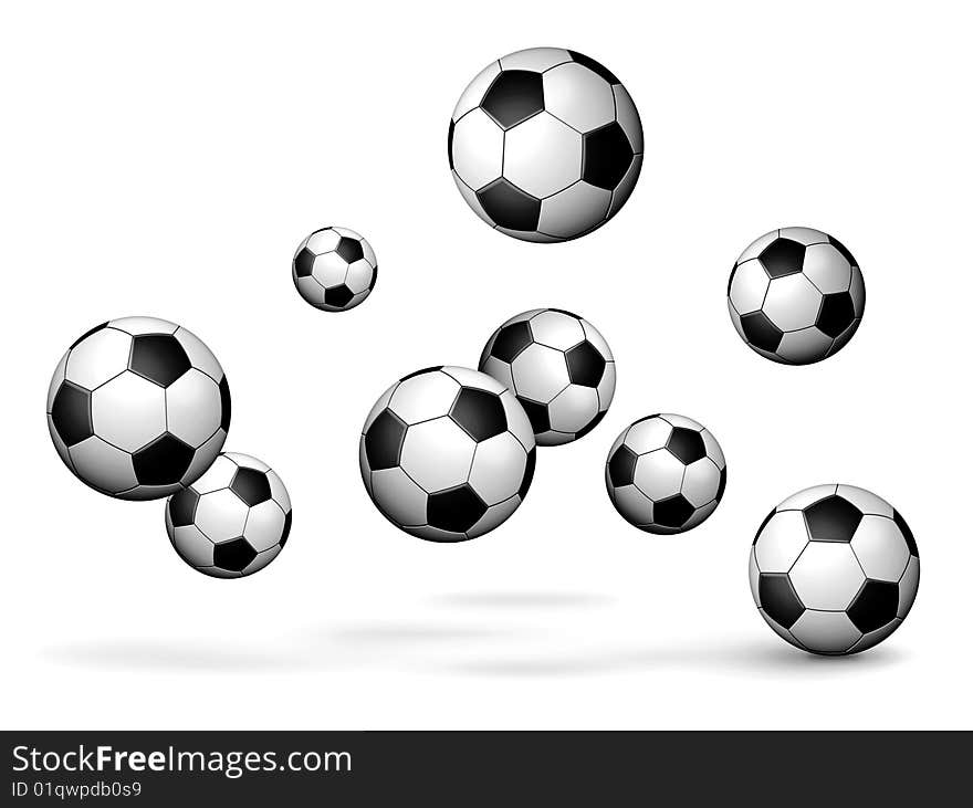 Soccer balls background illustration. Sport team. Soccer balls background illustration. Sport team