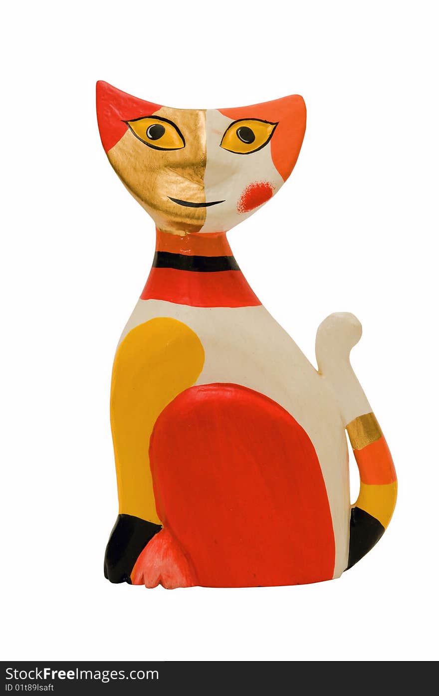 Wooden cat figurine