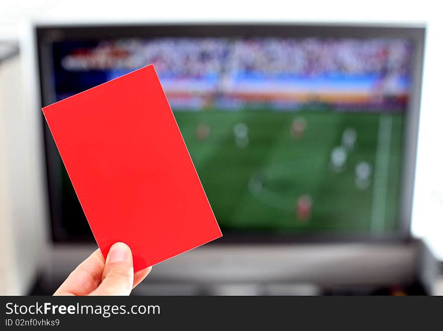 Red card for unfair atittude in sport activity or also in business behavior