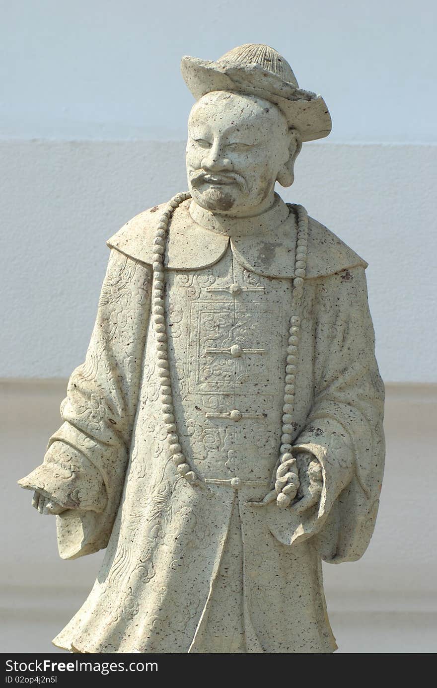 Chinese stone doll decoration in thai temple