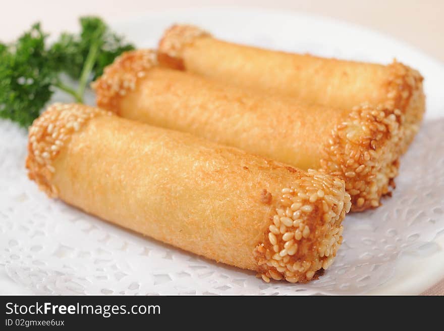 Chinese snack on a table