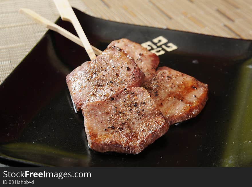 Japanese snack on a table