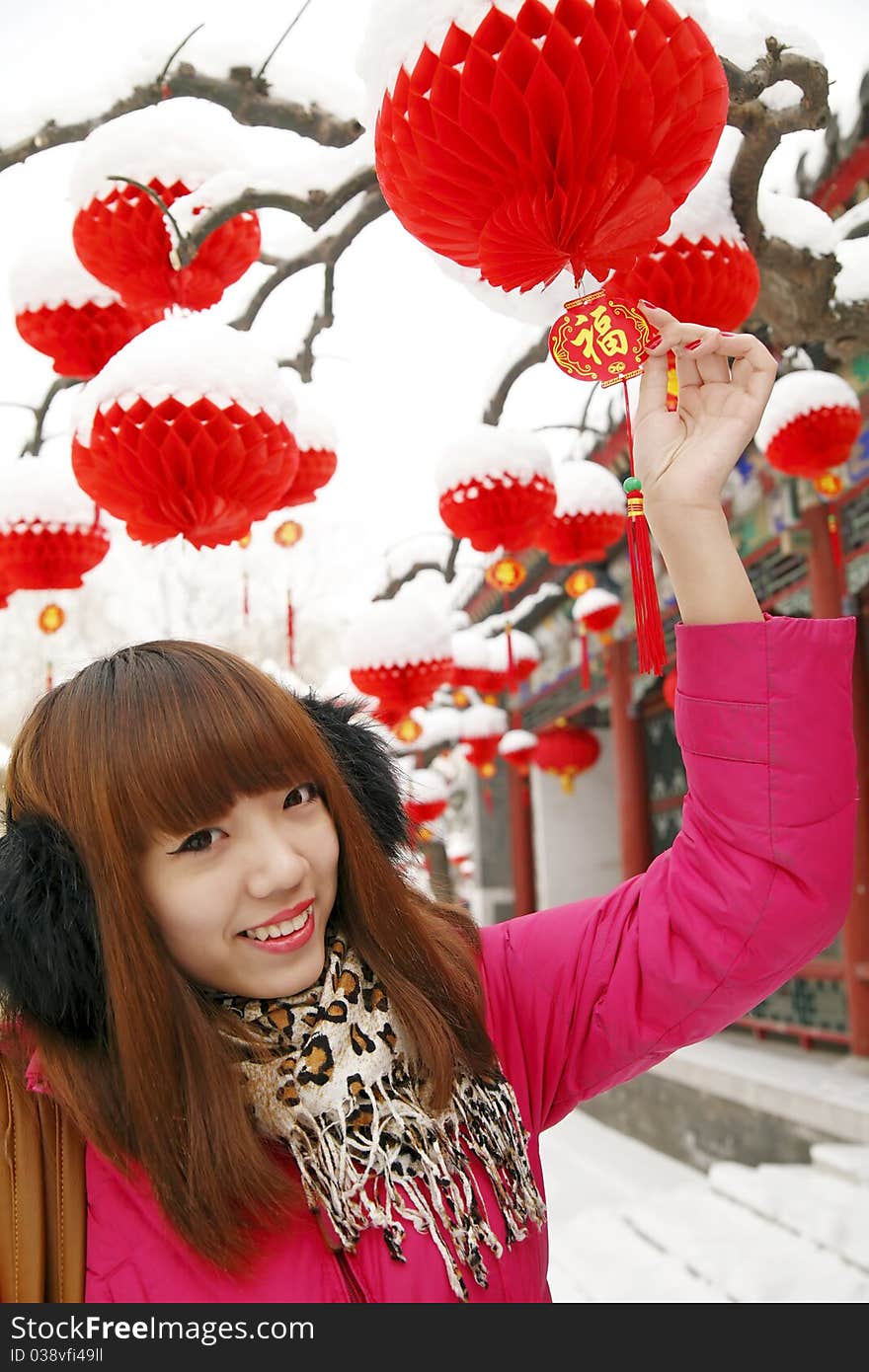 Chinese girl in New Year