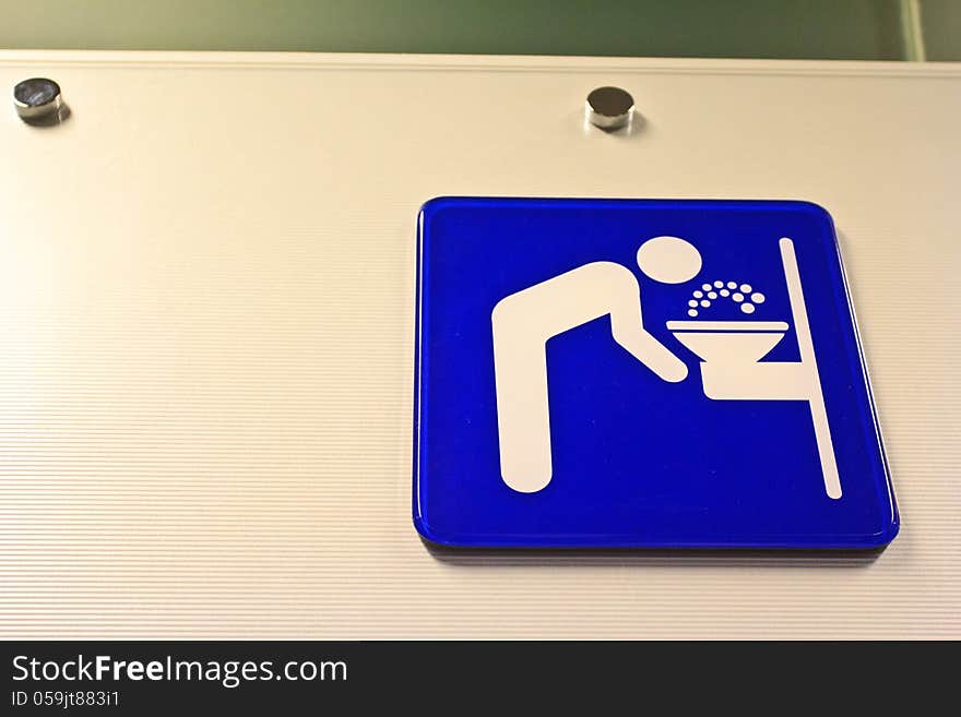 Drinking water sign  at  the  airport