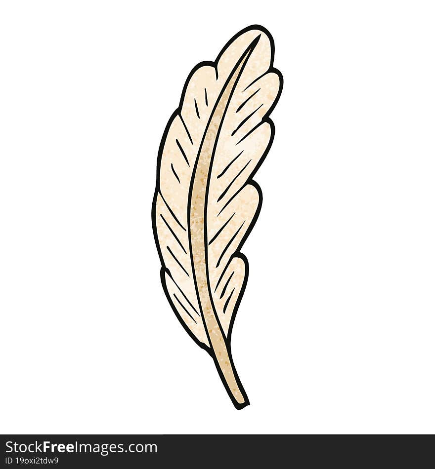 cartoon doodle white feather