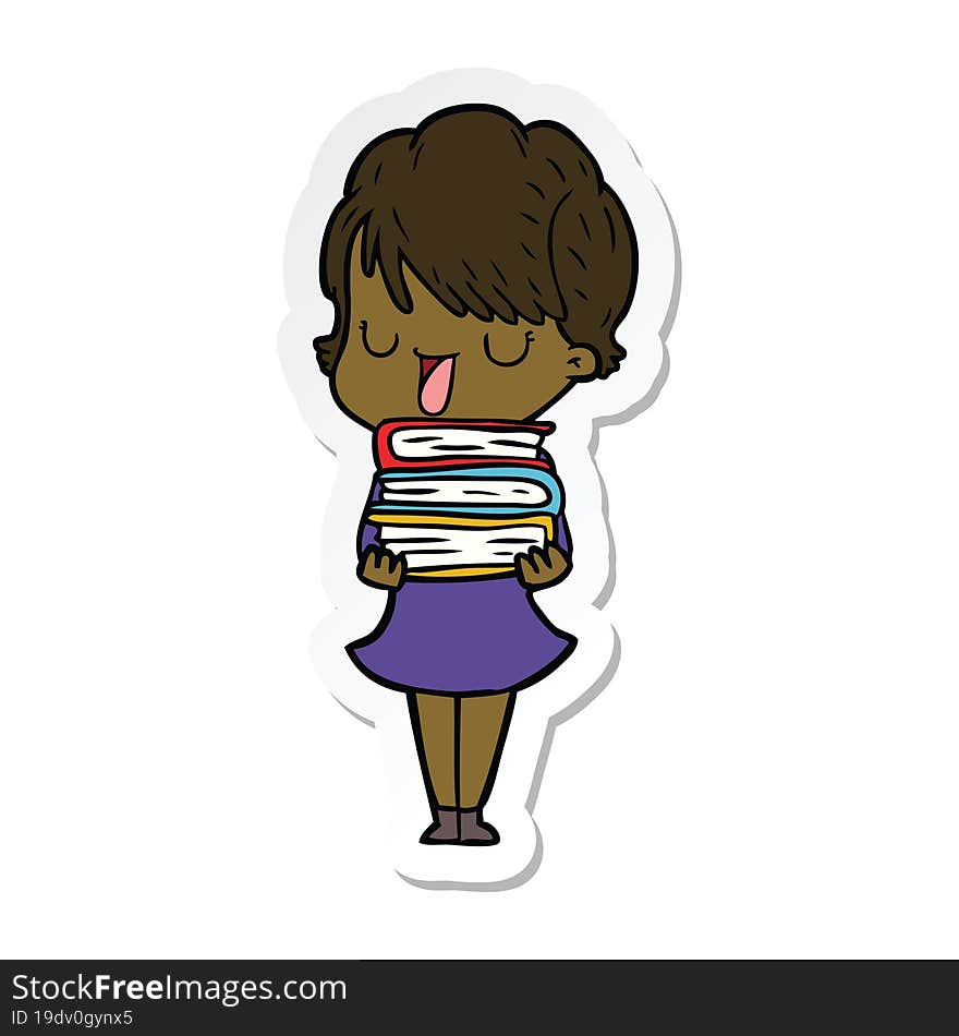 sticker of a cartoon woman talking