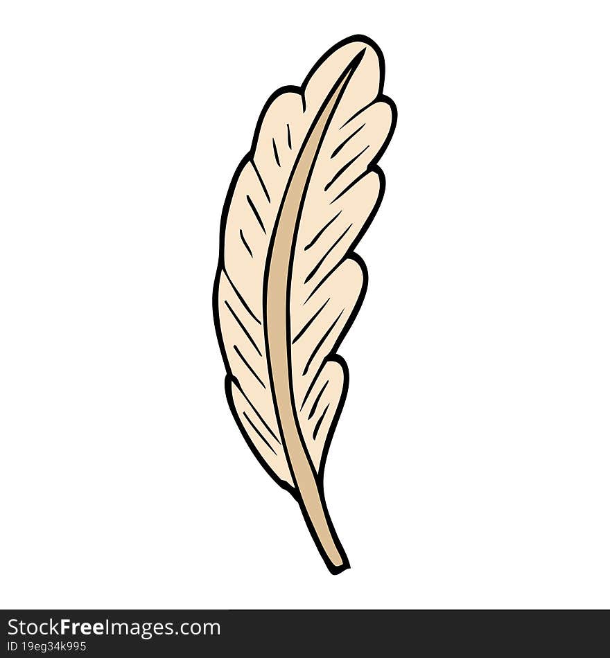 cartoon doodle white feather