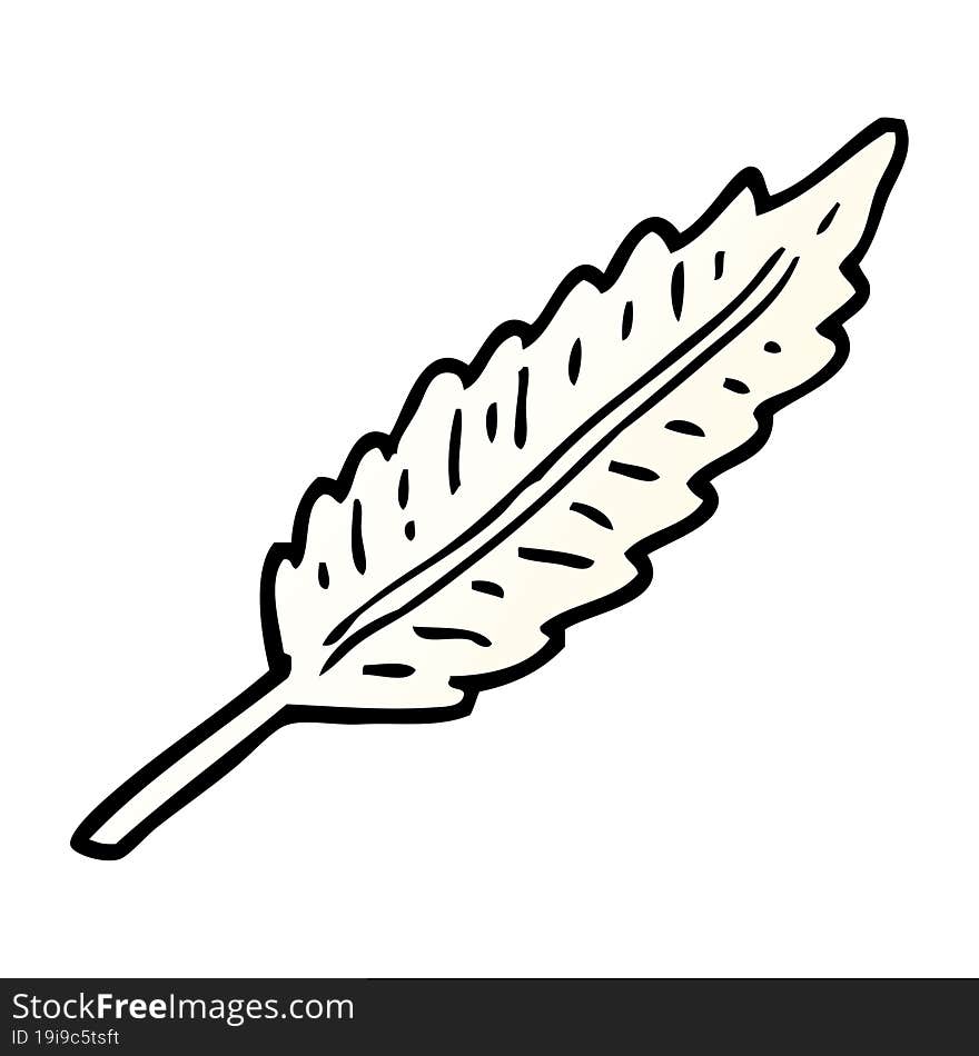 vector gradient illustration cartoon of a white feather