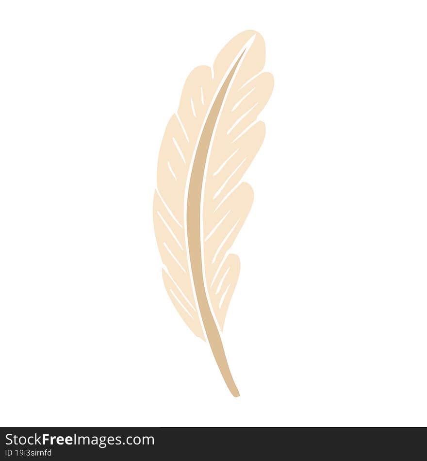 cartoon doodle white feather