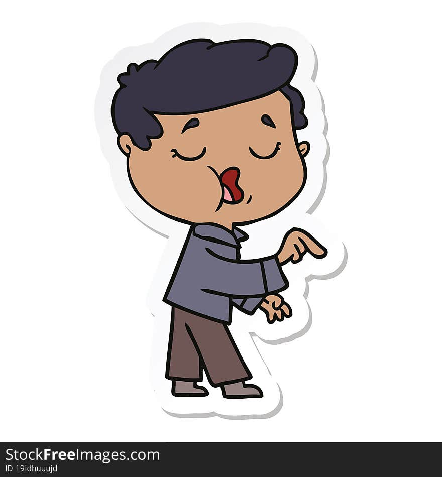 sticker of a cartoon man talking