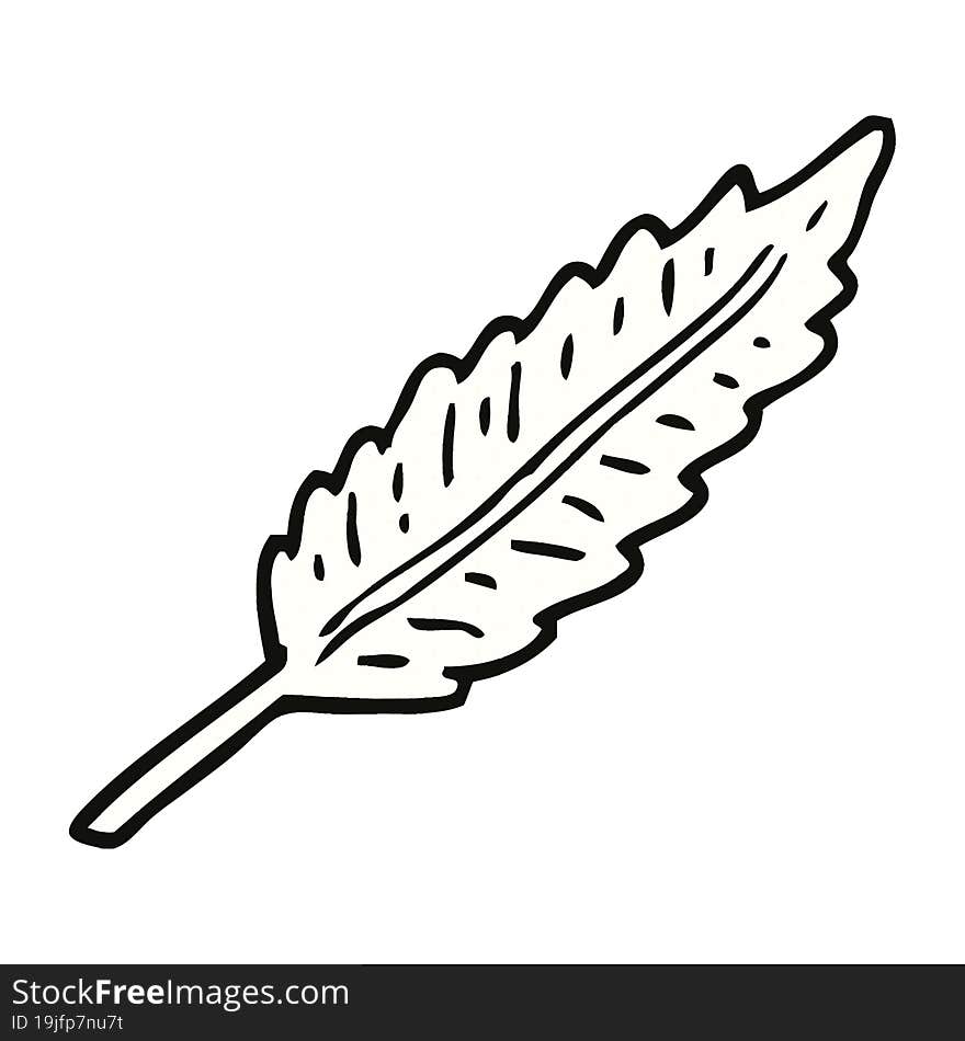 comic book style cartoon of a white feather