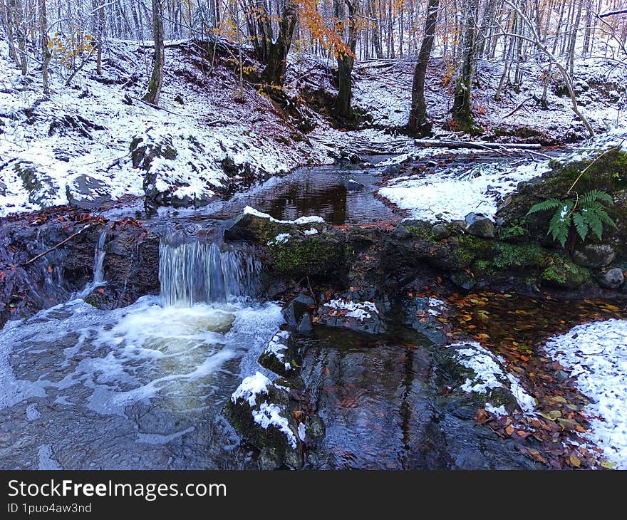 River background. River landscape. River Krusevica, Bosnia and Herzegovina. Waterfall. Wilderness landscape. Beautiful nature. Nature landscape. Landscape stream. Background river.