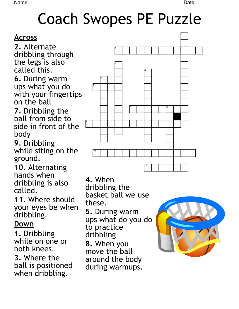 Coach Swopes PE Puzzle Crossword