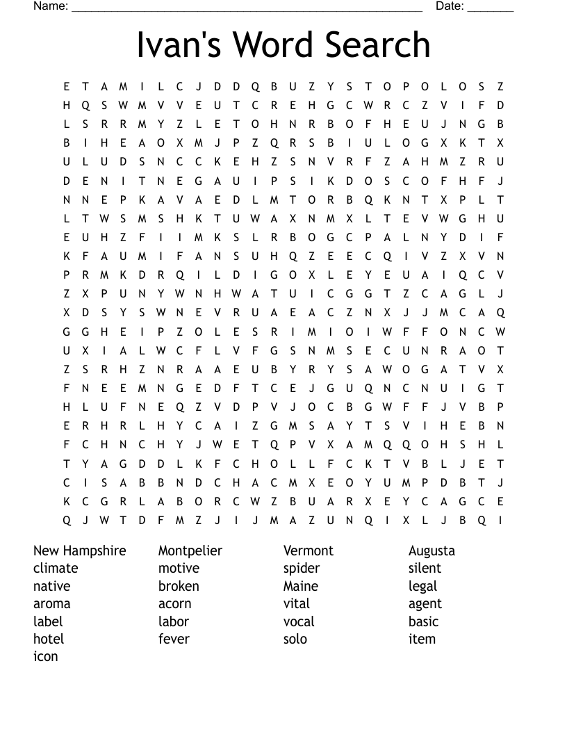 Ivan's Word Search