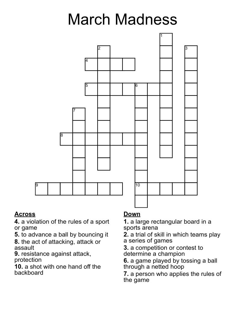 March Madness Crossword