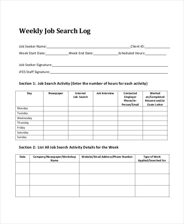 log sheet