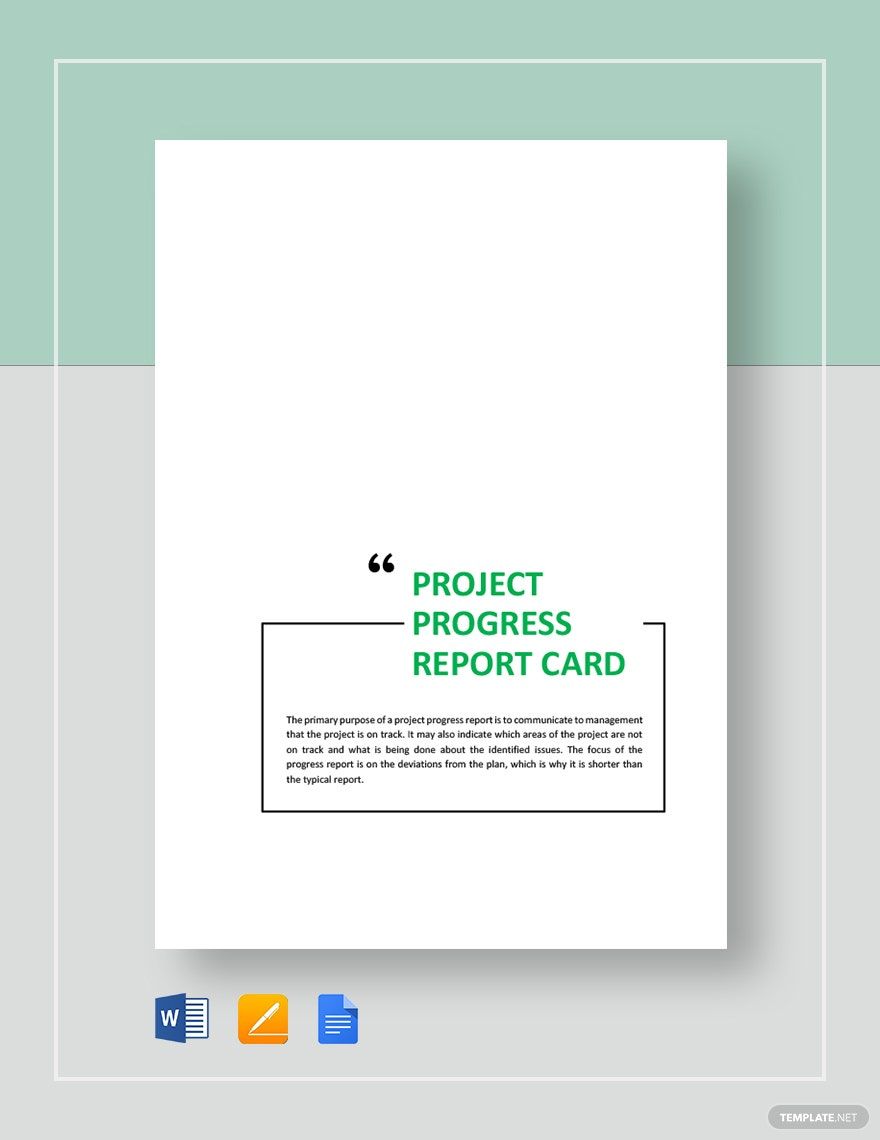 Progress Report Card Template