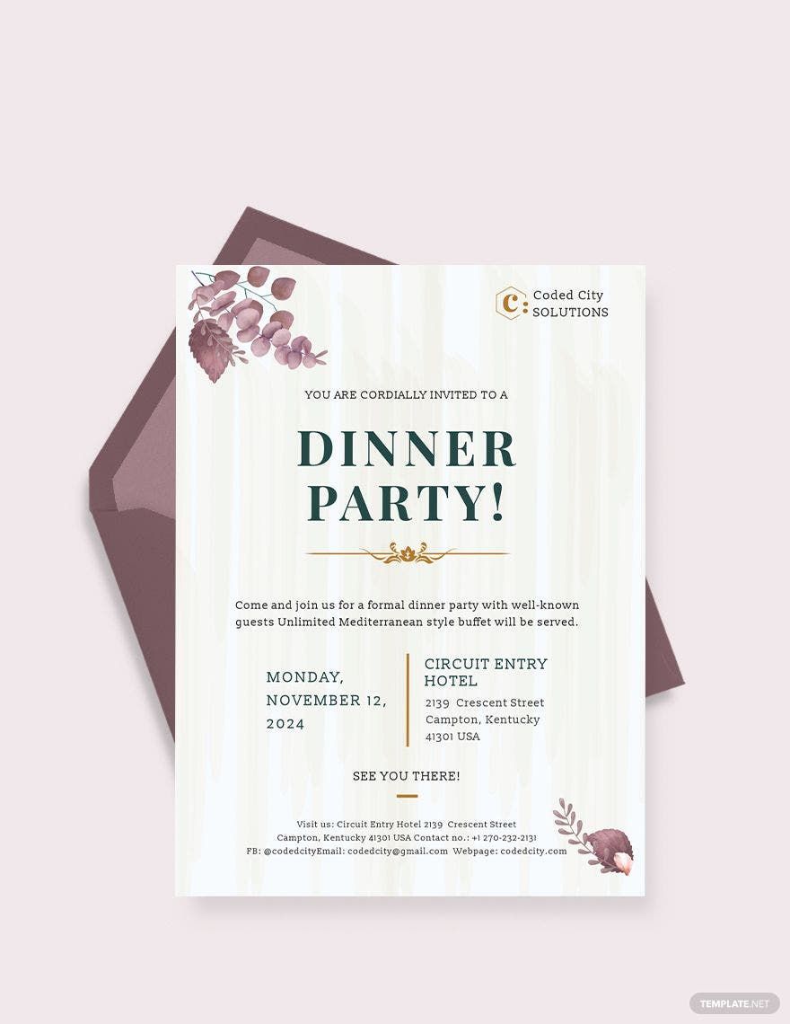 Formal Dinner Invitation Template