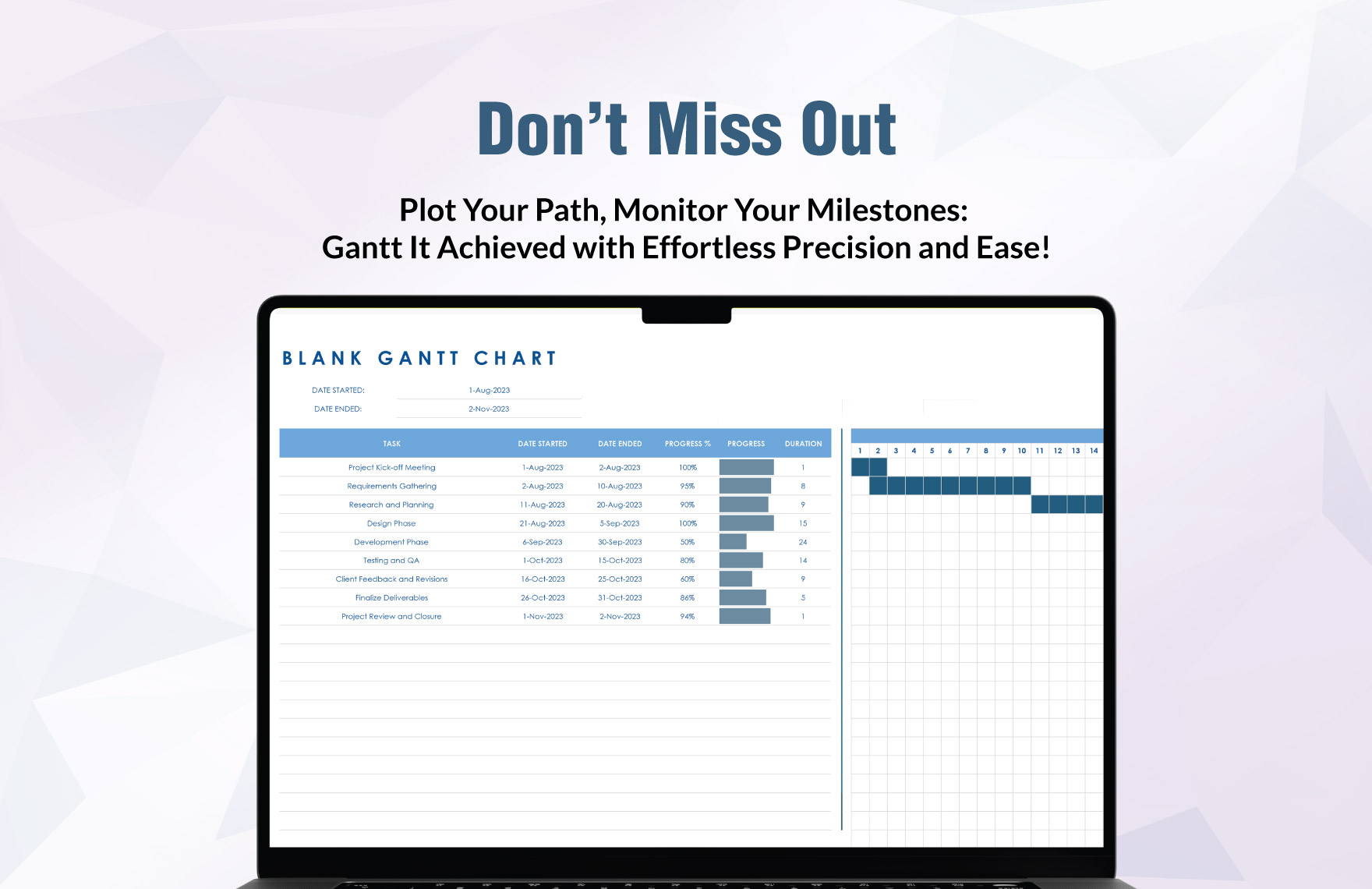 Blank Gantt Chart Template