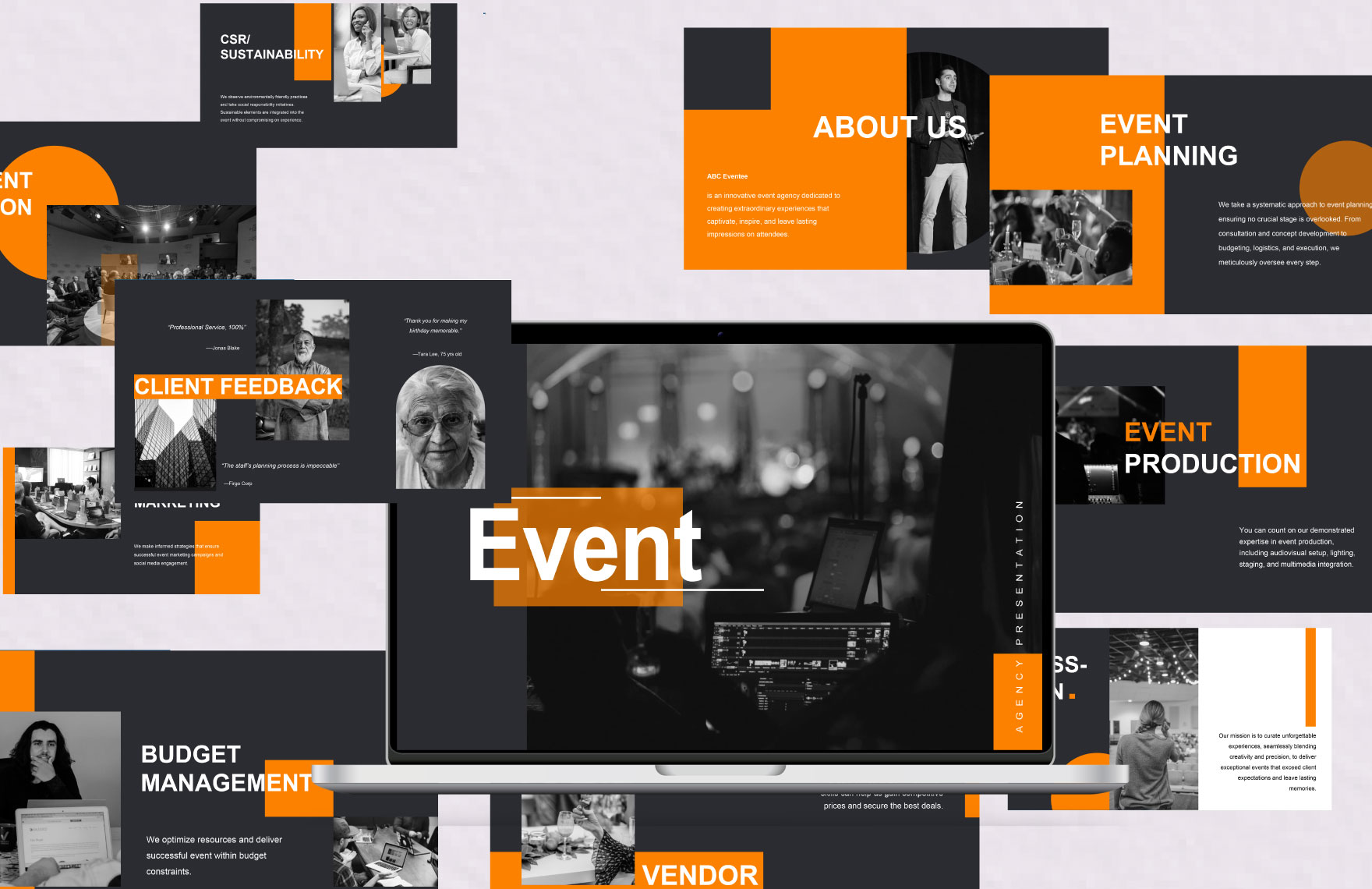 Event Agency presentation in PDF, PowerPoint, Google Slides - Download | Template.net