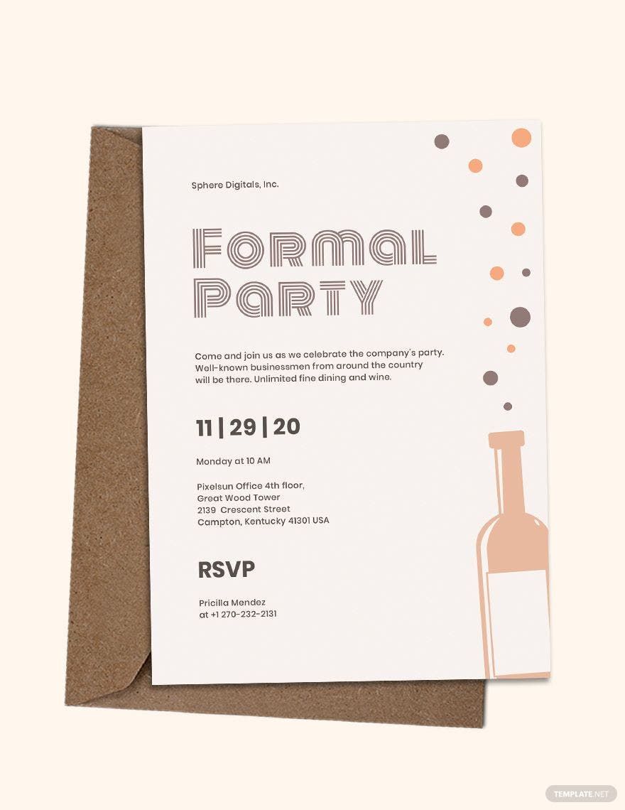 Formal Party Invitation Template