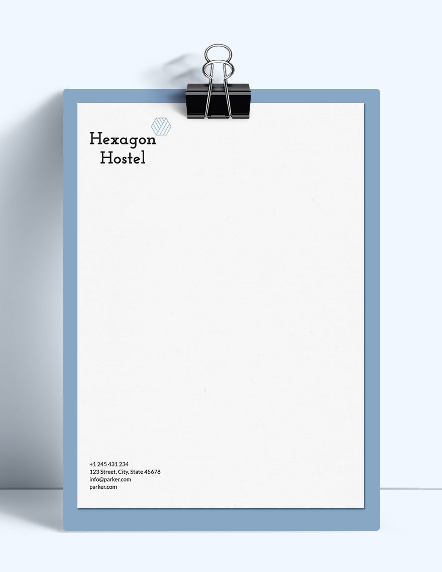 Hostel Letterhead Template