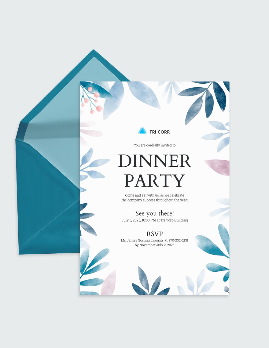 Formal Business Dinner Invitation Template