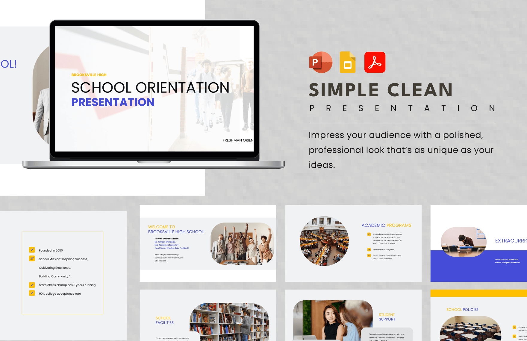 Free Simple Clean Presentation in PDF, PowerPoint, Google Slides