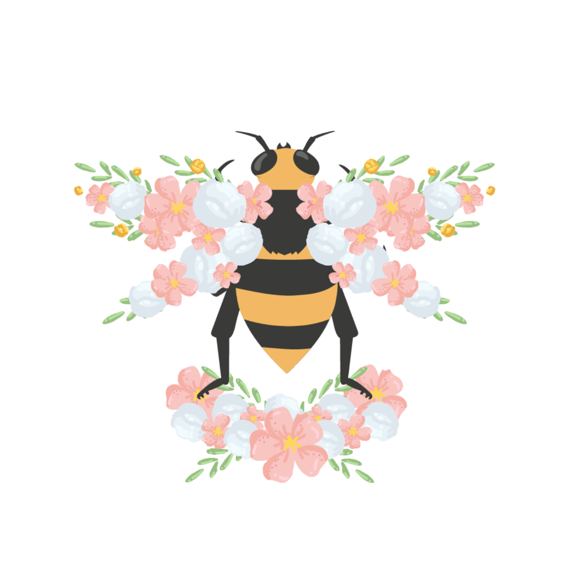 Free Bee Wreath Vector Template