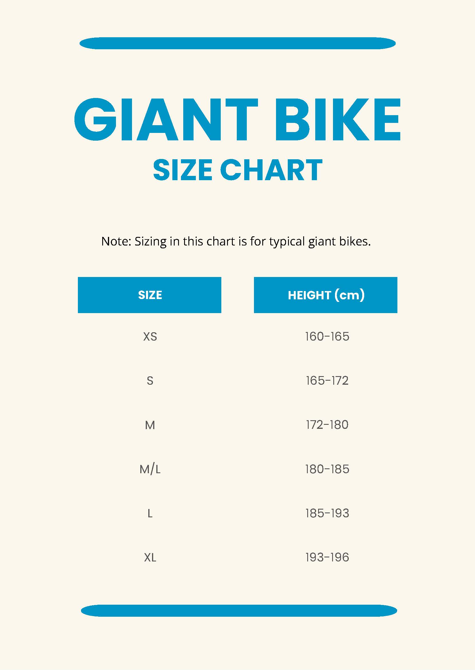 Giant Bicycle Size Chart | Hot Sex Picture