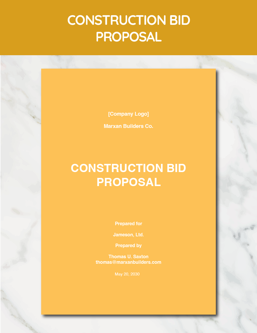 Construction Bid Proposal Template