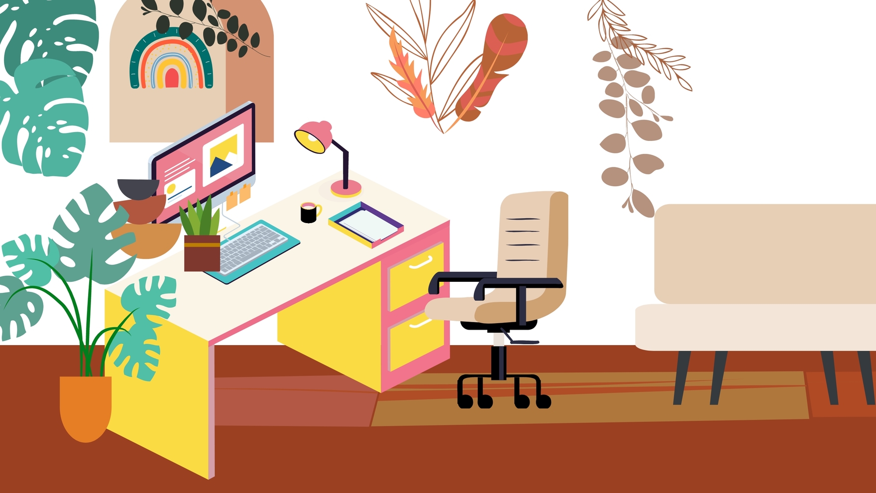 Boho Office Background