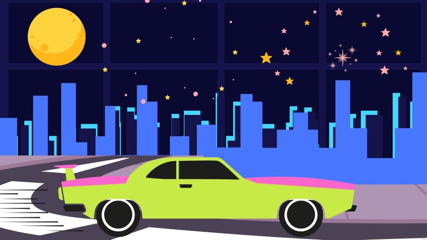 Neon Car Background in Illustrator, EPS, SVG, JPG, PNG