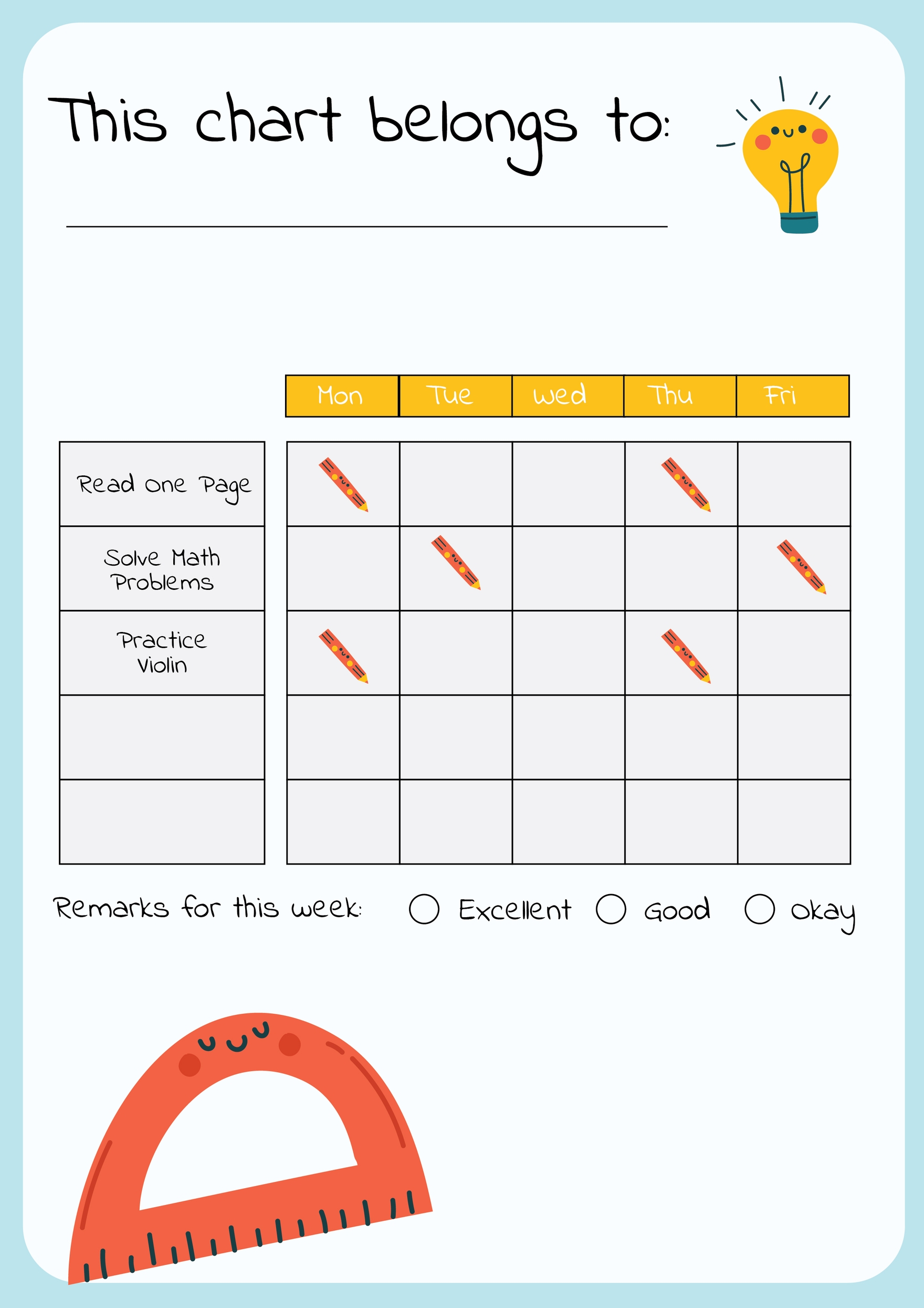 Sticker Chart For Kids