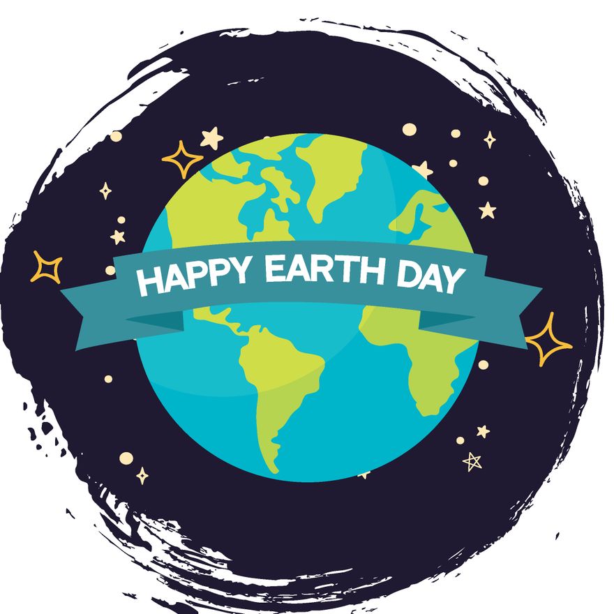 Earth Day Chalk Design Vector