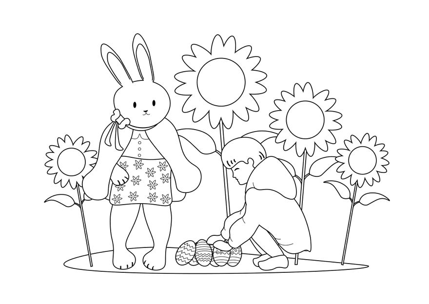 Easter Egg Hunt Drawing in Illustrator, JPG, PSD, SVG, PNG, EPS - Download | Template.net