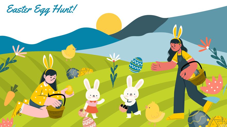 Easter Egg Hunt Background in EPS, Illustrator, JPG, PSD, PNG, PDF, SVG - Download | Template.net