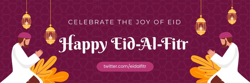 Eid al-Fitr Twitter Banner in EPS, Illustrator, JPEG, PNG, PSD, SVG - Download | Template.net