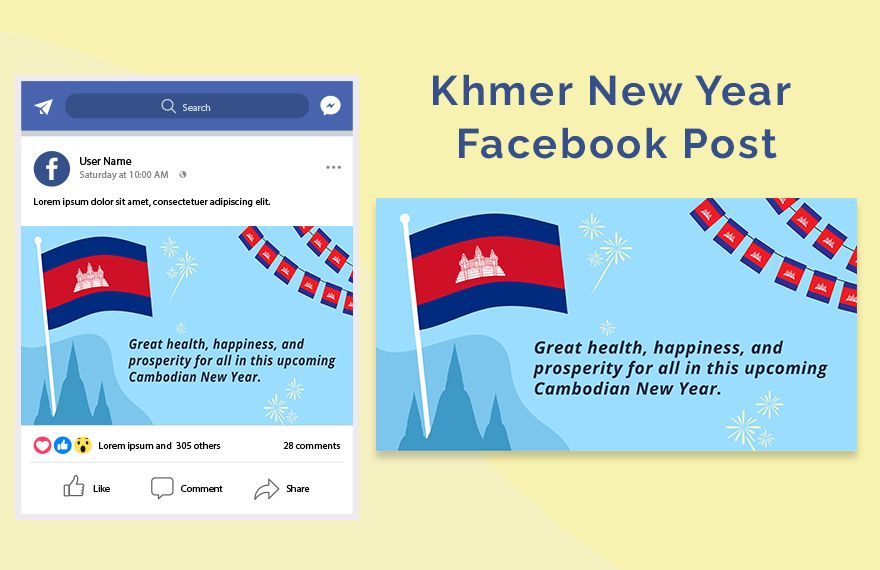 Khmer New Year Facebook Post in Illustrator, EPS, JPG, PNG, PSD, SVG - Download | Template.net