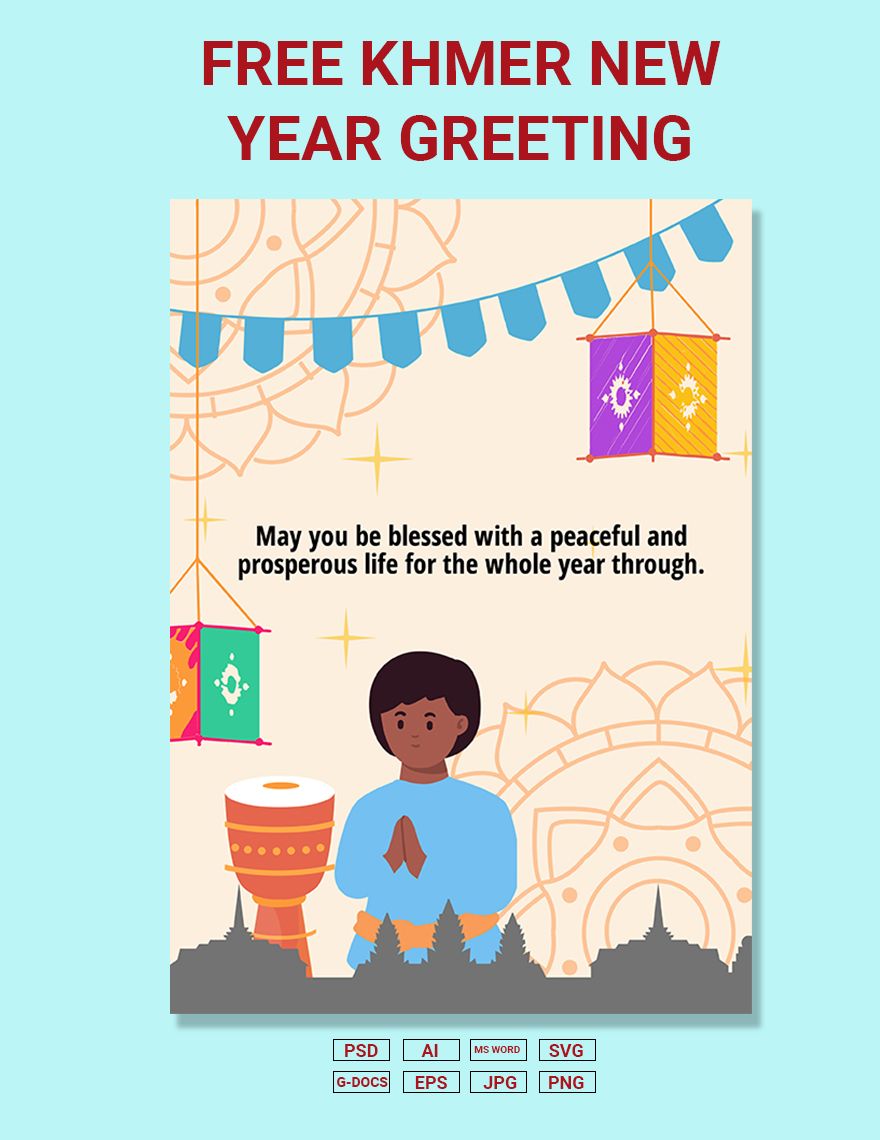 Khmer New Year Greeting in EPS, Illustrator, JPG, PSD, PNG, Word, SVG, Google Docs - Download | Template.net