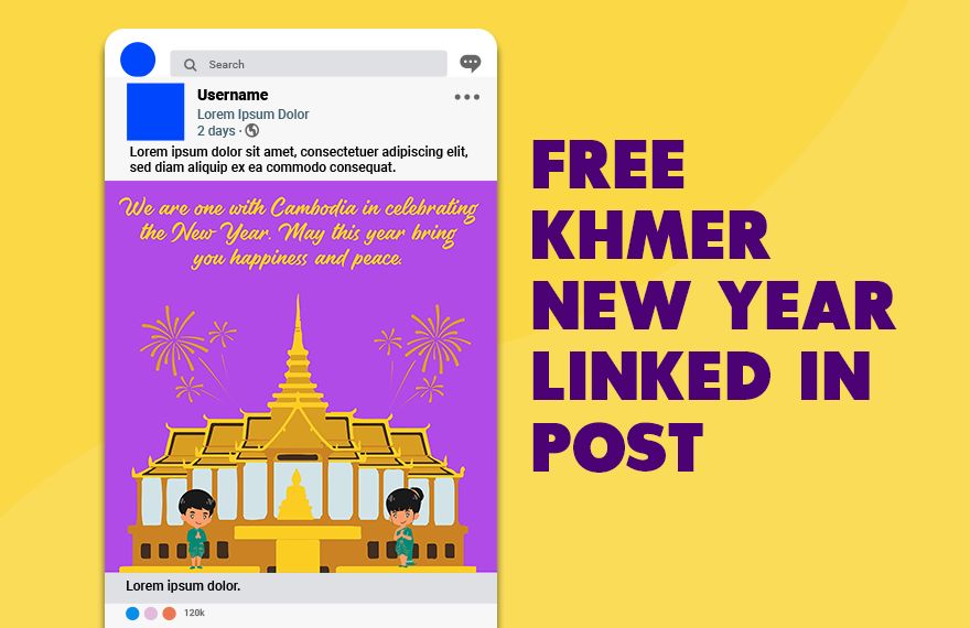 Khmer New Year Linkedin Post in EPS, Illustrator, JPG, PNG, SVG, PSD - Download | Template.net